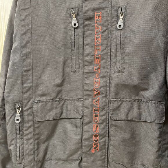Harley Davidson Black Logo Coat Mens Size S - Picture 3 of 5
